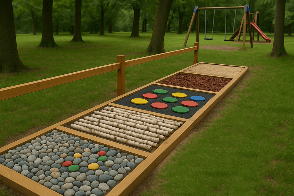 Plakat zachęcający do głosowania na projekt 5 - wizualizacja ścieżki sensorycznej