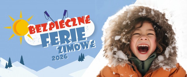 Plakat promujący bezpieczne ferie